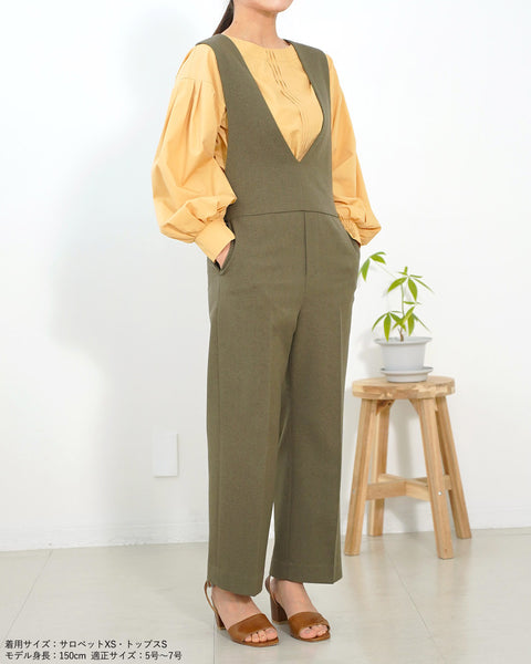 画像をギャラリービューアに読み込む, ウォッシャブルクロスサロペットパンツ【410】