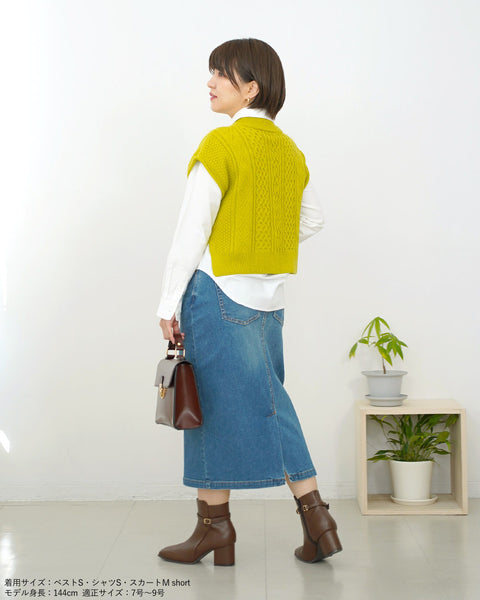 画像をギャラリービューアに読み込む, 柄あみニットベスト【342】