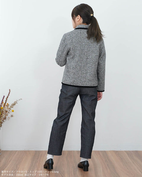 画像をギャラリービューアに読み込む, 丸襟ツイードジャケット【381】