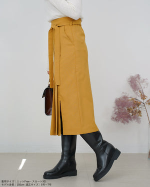 サイドプリーツストレートスカート【324】