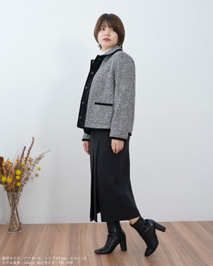 丸襟ツイードジャケット【381】