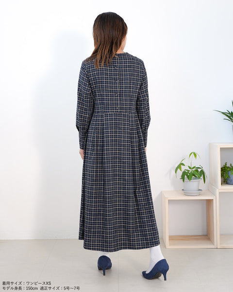 画像をギャラリービューアに読み込む, チェックタックギャザーワンピース【330】