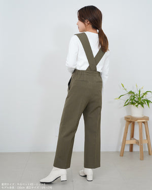 ウォッシャブルクロスサロペットパンツ【410】