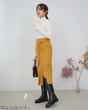 サイドプリーツストレートスカート【324】