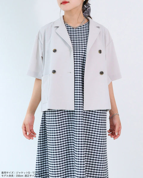 画像をギャラリービューアに読み込む, ハーフスリーブクロップドジャケット【277】