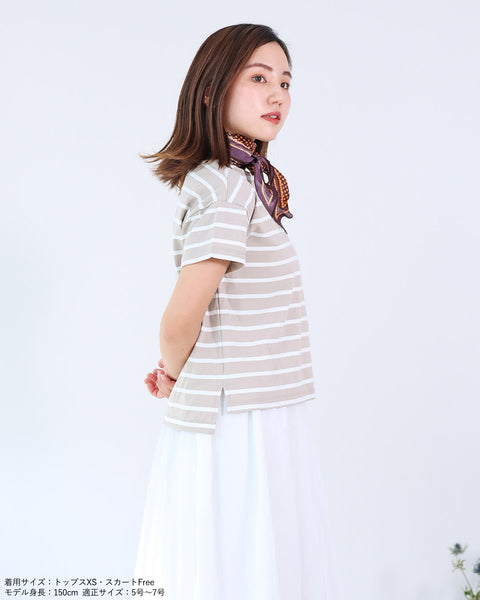 画像をギャラリービューアに読み込む, ドロップショルダーボーダーTシャツ【229】