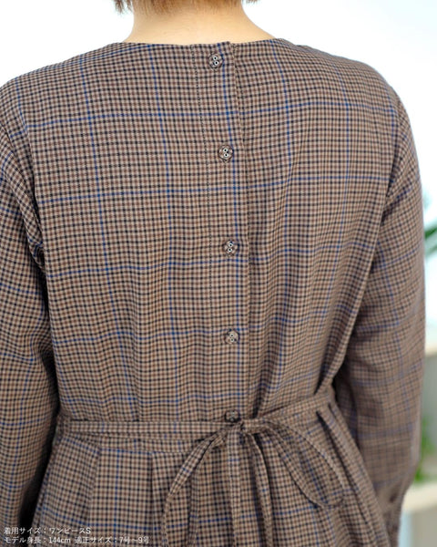 画像をギャラリービューアに読み込む, チェックタックギャザーワンピース【330】