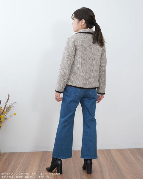 画像をギャラリービューアに読み込む, 丸襟ツイードジャケット【381】