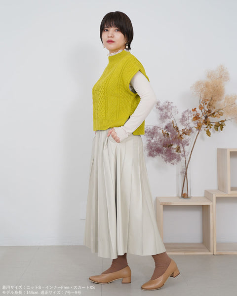 画像をギャラリービューアに読み込む, フェイクレザープリーツライクスカート【361】