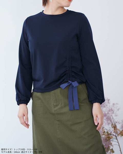 画像をギャラリービューアに読み込む, ドロストリボン綺麗めトップス【323】