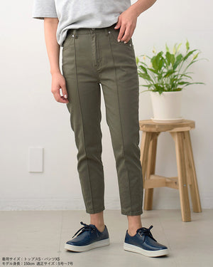 ピンタッククロップドパンツ【409】