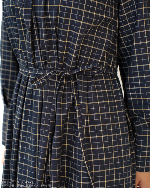 画像をギャラリービューアに読み込む, チェックタックギャザーワンピース【330】