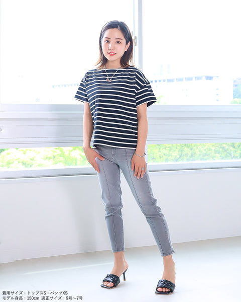 画像をギャラリービューアに読み込む, ドロップショルダーボーダーTシャツ【229】