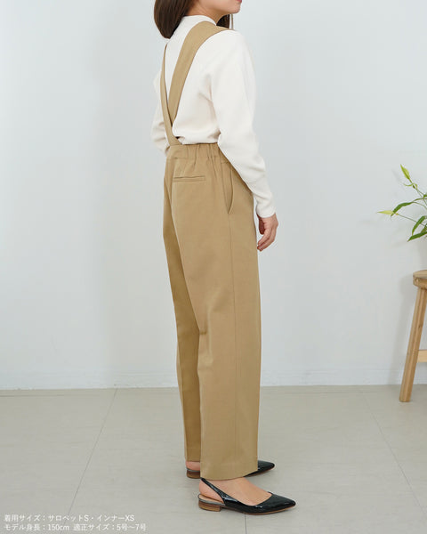 画像をギャラリービューアに読み込む, ウォッシャブルクロスサロペットパンツ【410】