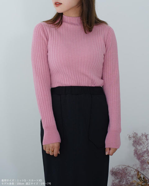 画像をギャラリービューアに読み込む, ワイドリブボトルネックニット【338】