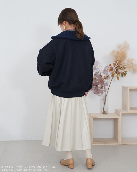 画像をギャラリービューアに読み込む, 2wayニット襟ブルゾン【313】