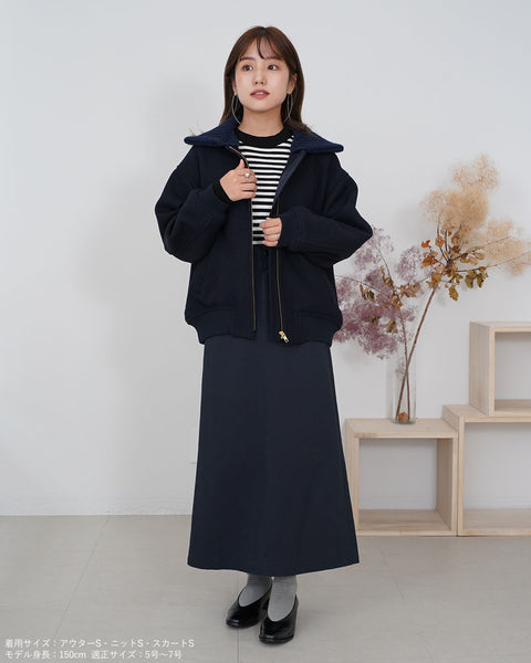 画像をギャラリービューアに読み込む, 2wayニット襟ブルゾン【313】