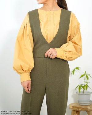 ウォッシャブルクロスサロペットパンツ【410】