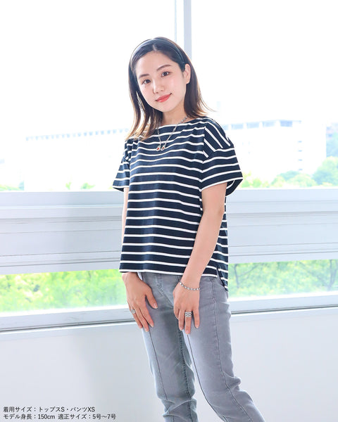 画像をギャラリービューアに読み込む, ドロップショルダーボーダーTシャツ【229】