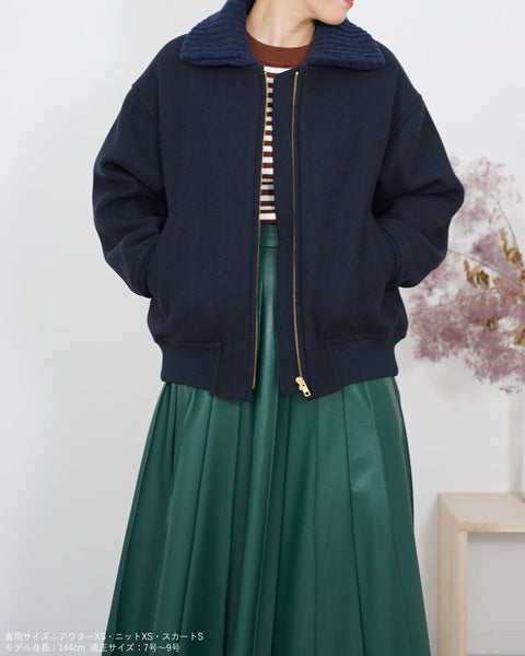 画像をギャラリービューアに読み込む, 2wayニット襟ブルゾン【313】