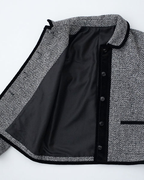 画像をギャラリービューアに読み込む, 丸襟ツイードジャケット【381】