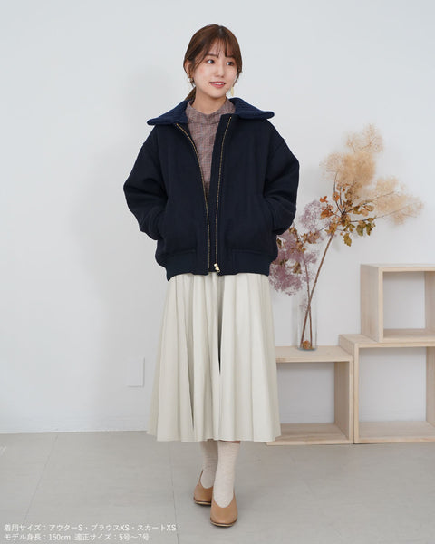 画像をギャラリービューアに読み込む, 2wayニット襟ブルゾン【313】