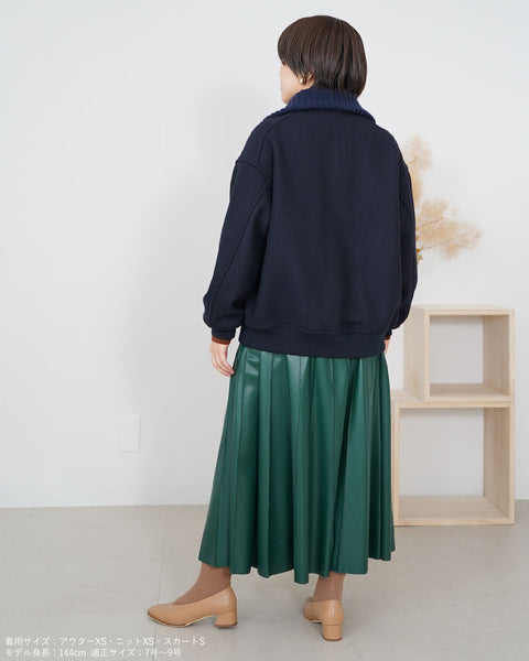 画像をギャラリービューアに読み込む, 2wayニット襟ブルゾン【313】