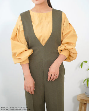 ウォッシャブルクロスサロペットパンツ【410】