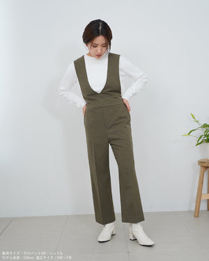 ウォッシャブルクロスサロペットパンツ【410】