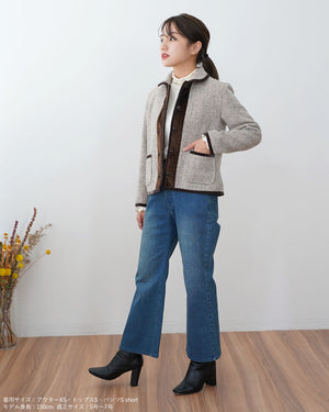 丸襟ツイードジャケット【381】