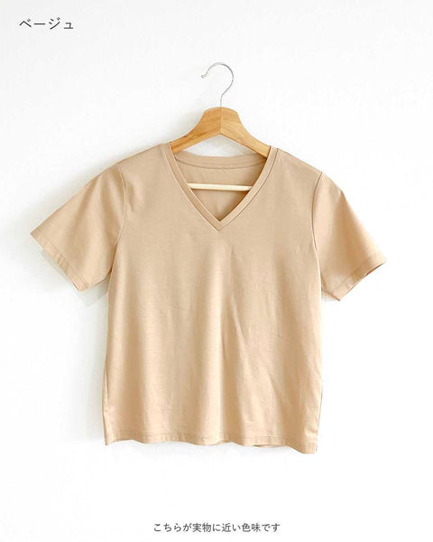 画像をギャラリービューアに読み込む, VネックシルケットTシャツ【294】