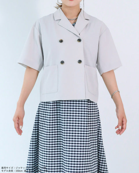 画像をギャラリービューアに読み込む, ハーフスリーブクロップドジャケット【277】