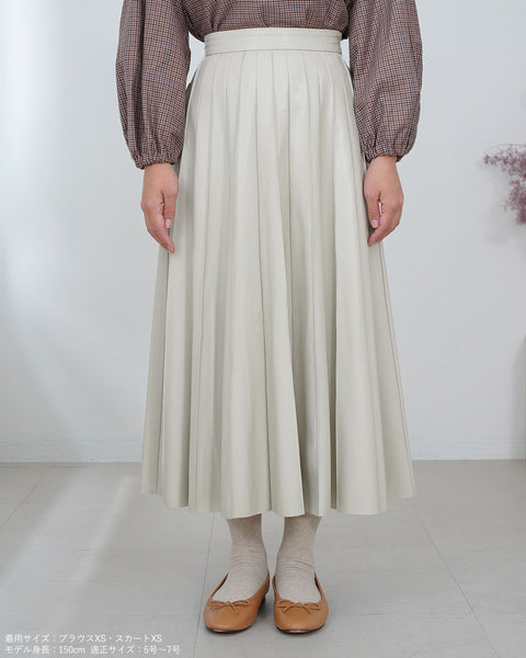 画像をギャラリービューアに読み込む, フェイクレザープリーツライクスカート【361】