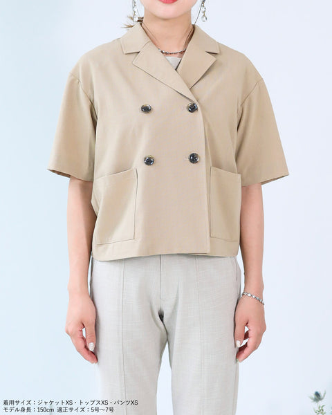 画像をギャラリービューアに読み込む, ハーフスリーブクロップドジャケット【277】