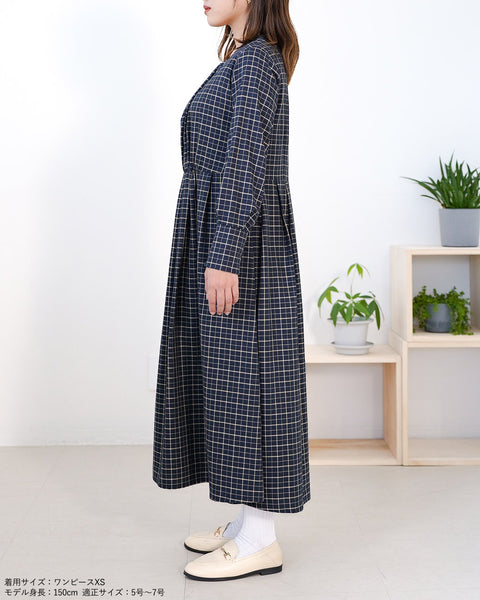 画像をギャラリービューアに読み込む, チェックタックギャザーワンピース【330】