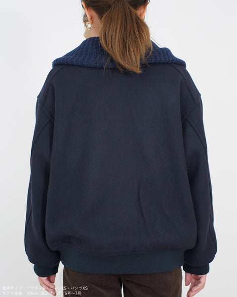 画像をギャラリービューアに読み込む, 2wayニット襟ブルゾン【313】