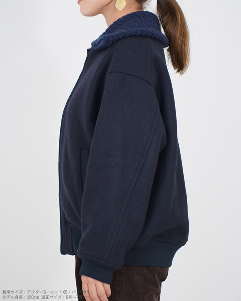 画像をギャラリービューアに読み込む, 2wayニット襟ブルゾン【313】