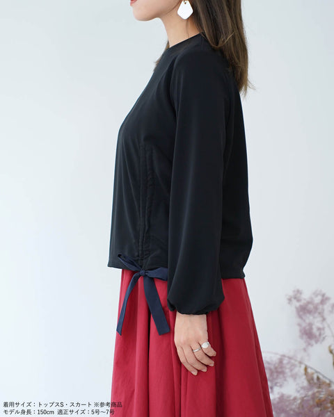 画像をギャラリービューアに読み込む, ドロストリボン綺麗めトップス【323】