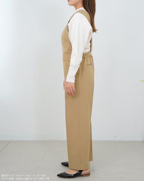 画像をギャラリービューアに読み込む, ウォッシャブルクロスサロペットパンツ【410】