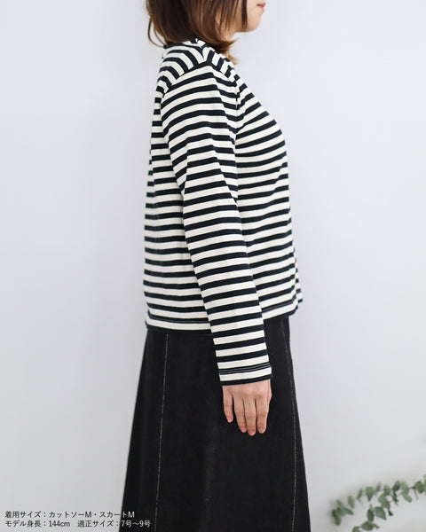 画像をギャラリービューアに読み込む, ボーダークルーネックカットソー【141】
