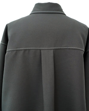 ストライプ配色シャツジャケット(セットアップ可能）【528】