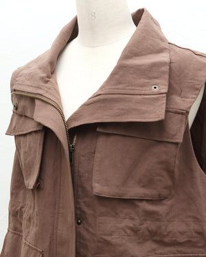 《4/5(日)23:59までSET割》リネンコットンサファリベスト(セットアップ可能)【860】