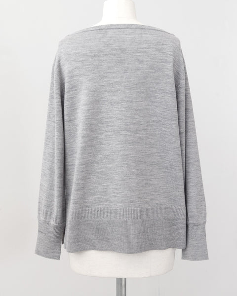 画像をギャラリービューアに読み込む, カーデ風ストール付きボートネックウールニット(セットアップ可能)【847】
