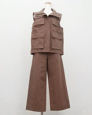 リネンコットンストレートパンツ(セットアップ可能)【861】