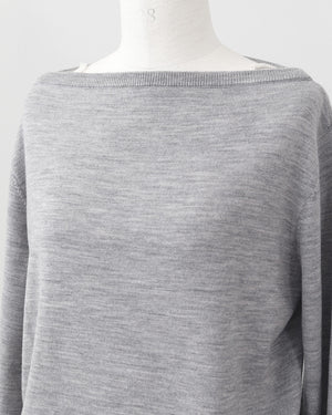 カーデ風ストール付きボートネックウールニット(セットアップ可能)【847】