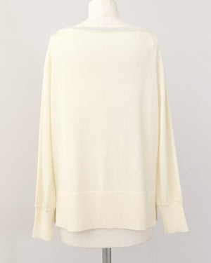 カーデ風ストール付きボートネックウールニット(セットアップ可能)【847】