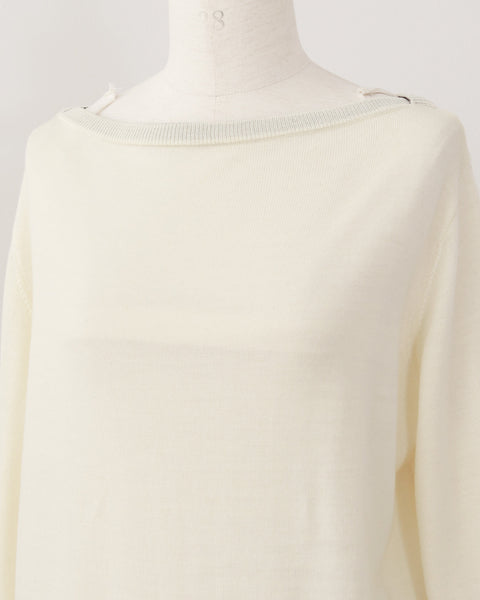 画像をギャラリービューアに読み込む, カーデ風ストール付きボートネックウールニット(セットアップ可能)【847】
