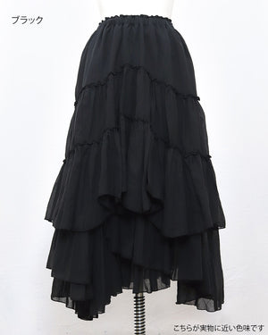プレミアムコットンギャザーフリルスカート(セットアップ可能)( japan fabric)【863】