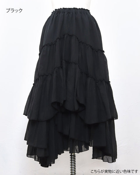 画像をギャラリービューアに読み込む, プレミアムコットンギャザーフリルスカート(セットアップ可能)( japan fabric)【863】
