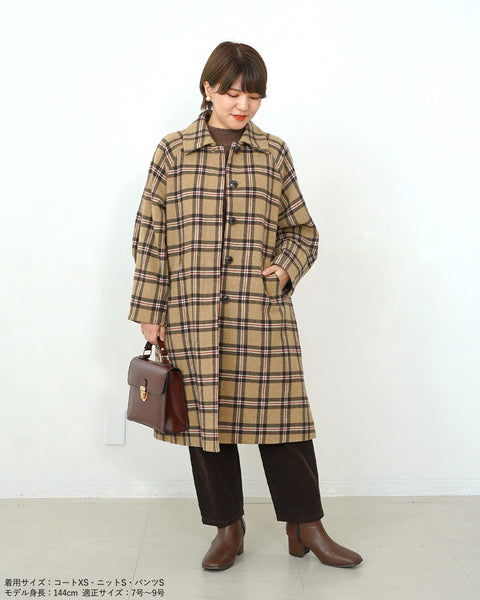 147_ichi_yon_nana】147 オリジナルチェックウールコート(Japan Fabric ...